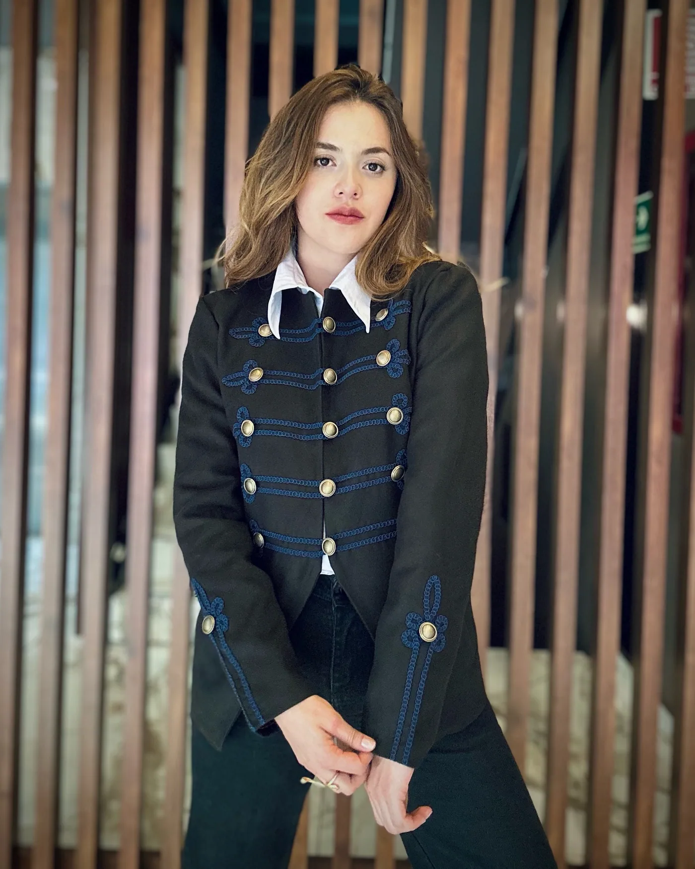 Anastasia Jacket in black and blue, photo 1