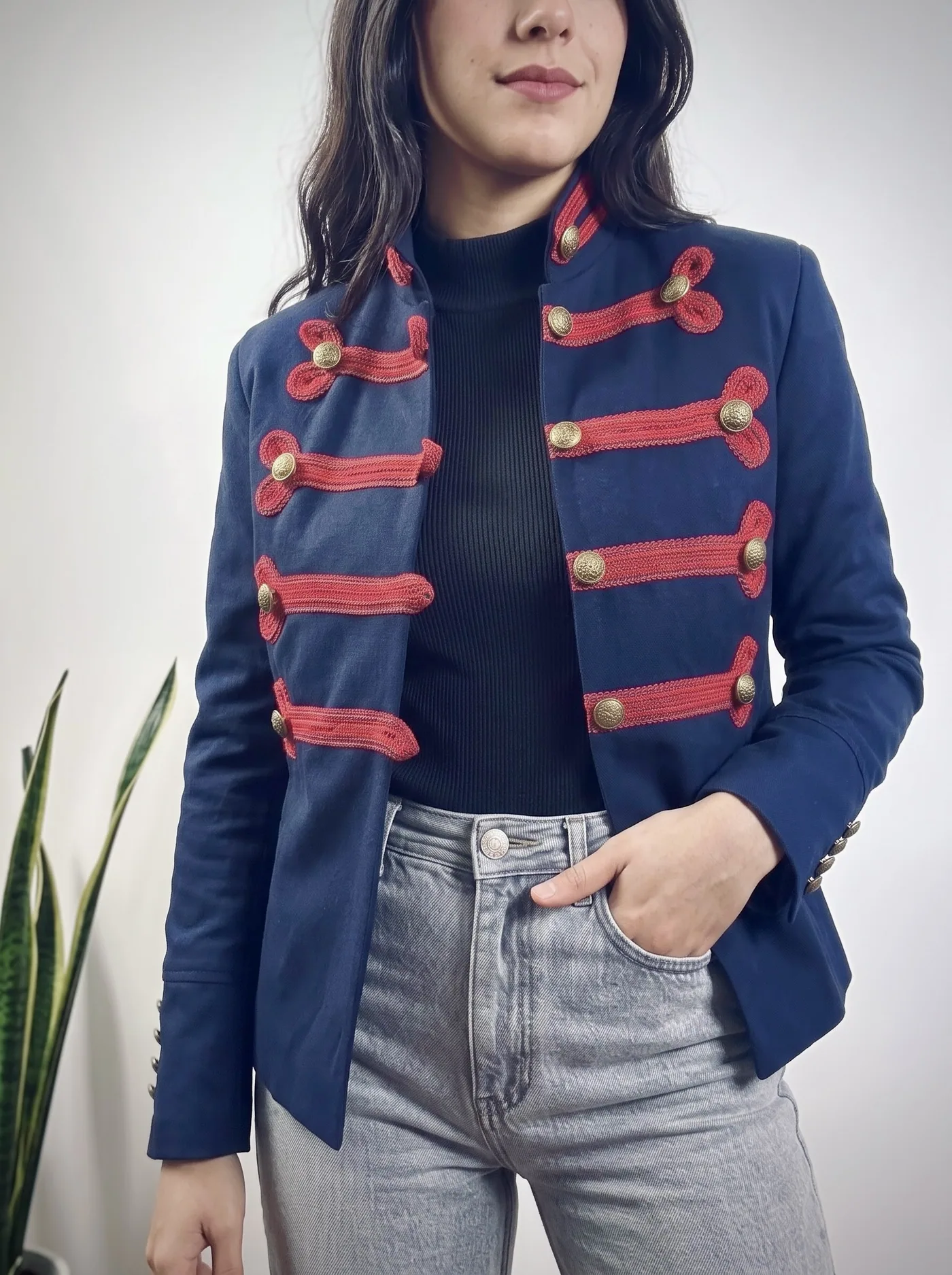 Chaqueta Militar en azul y rojo, foto 1