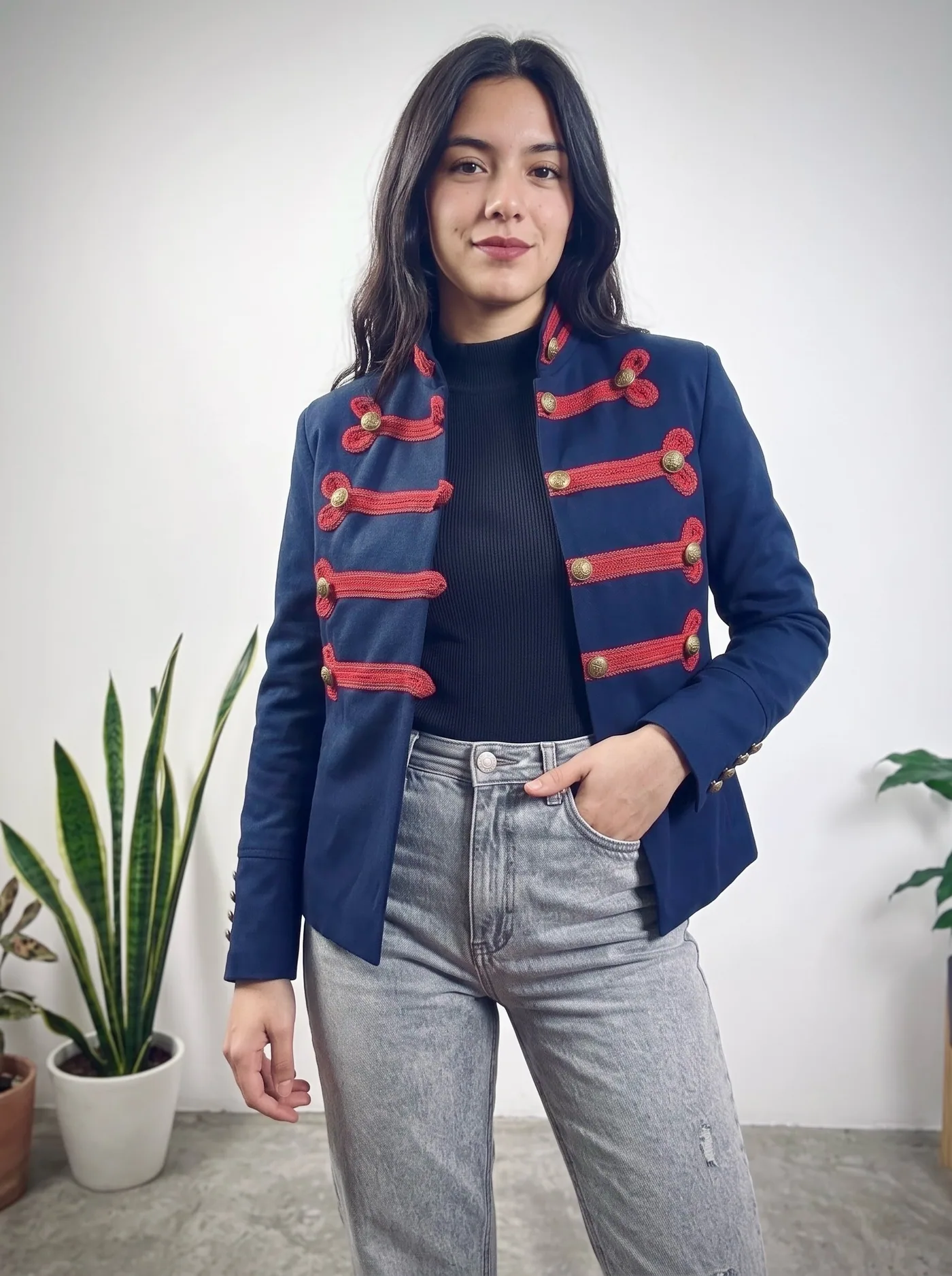 Chaqueta Militar en azul y rojo, foto 2