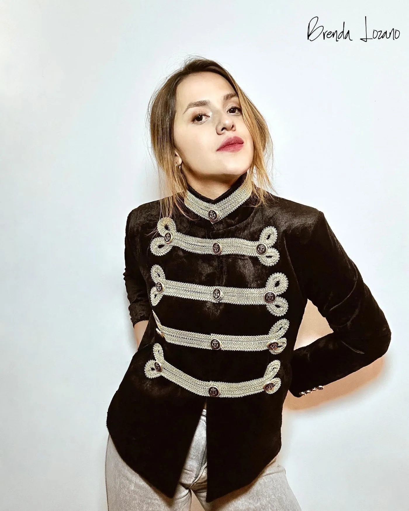 Chaqueta Militar en negro y beige, foto 2