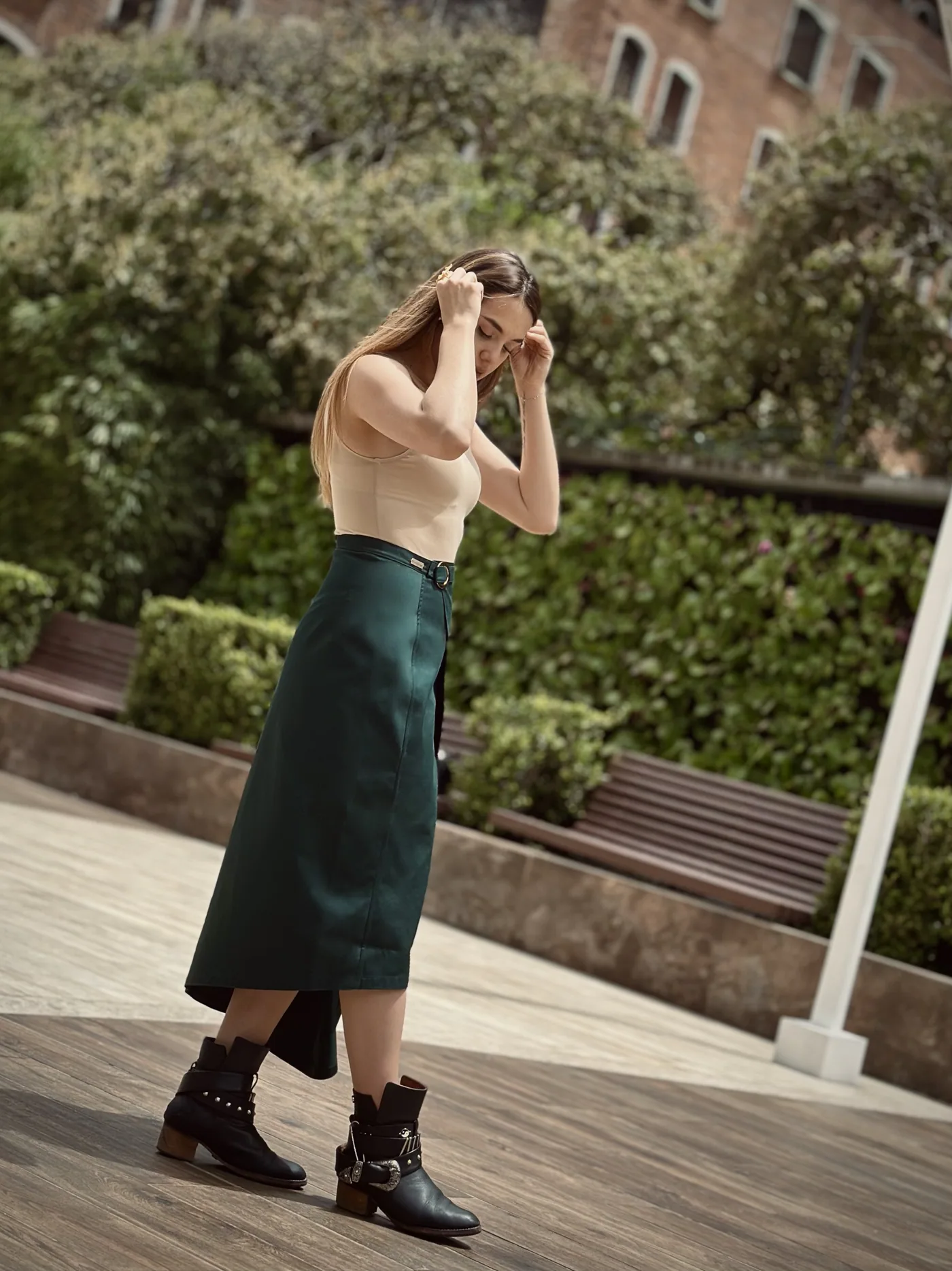 Falda Éloise en verde, foto 1