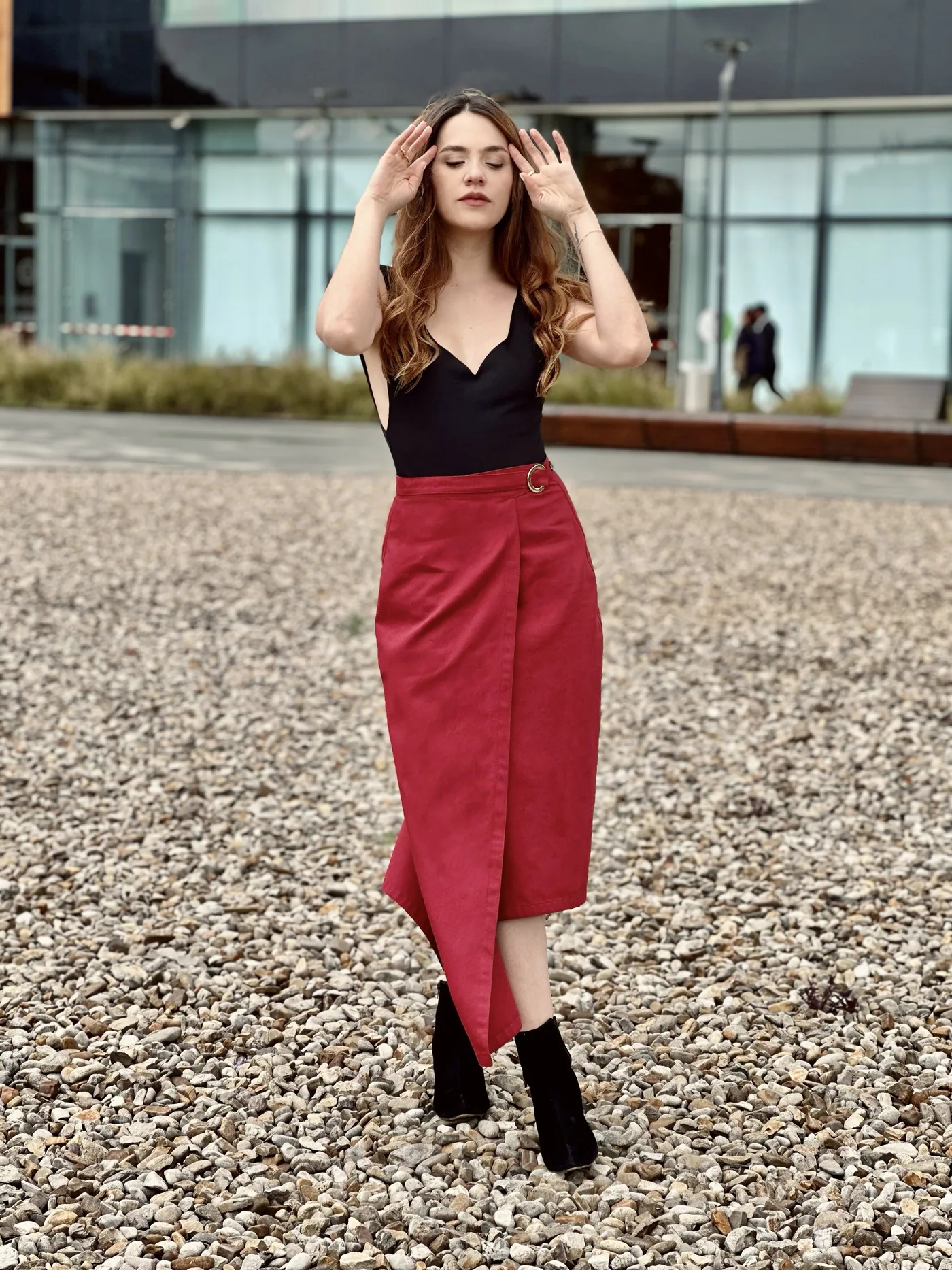 Falda Éloise en vino tinto, foto 1